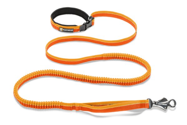 Ruffwear, Roamer Leash: flexibel dehnbare Hundeleine zum Joggen, orange sunset