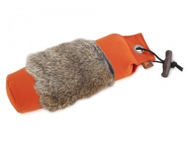 Firedog, Standard Dummy mit Kaninchenfellring, orange