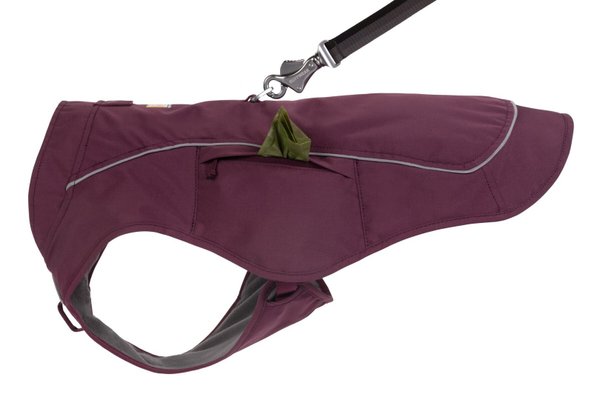 Ruffwear, Overcoat Fuse - warmer Hundemantel und sicheres Geschirr in Einem! Purple Rain (Lila)