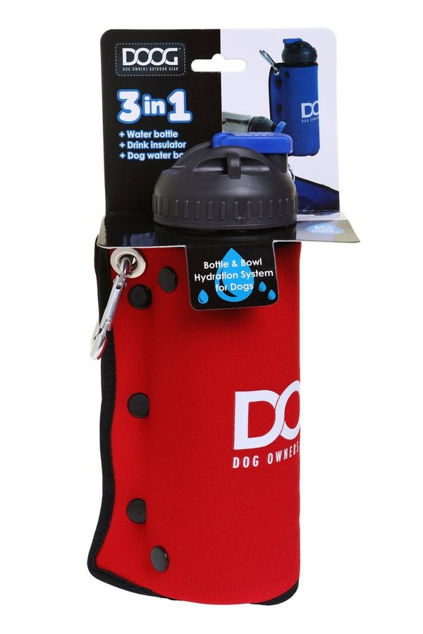 DOOG, 3-in-1 Wasserflasche und Napf, Flüssigkeitsversorgung für Dich und Deinen Hund!