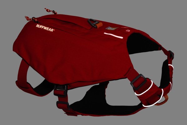 Ruffwear, Switchbak™ Unterstützungsgeschirr mit flachen Packtaschen, Red Sumac